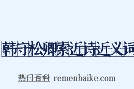 韩守松卿索近诗近义词是什么意思的图片